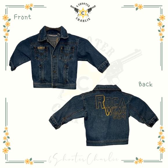 Baby Rocawear Infant Unisex 18M Blue Jean Jacket Back Stitched Logo 100% Cotton - Picture 1 of 6